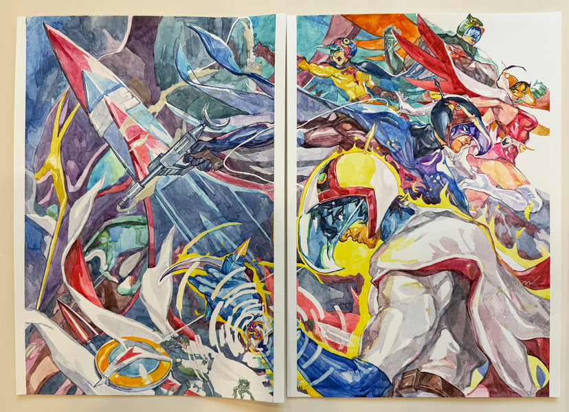 Sunghan Yune Original Art Gatchaman Wraparound Double Cover (2 Pieces)