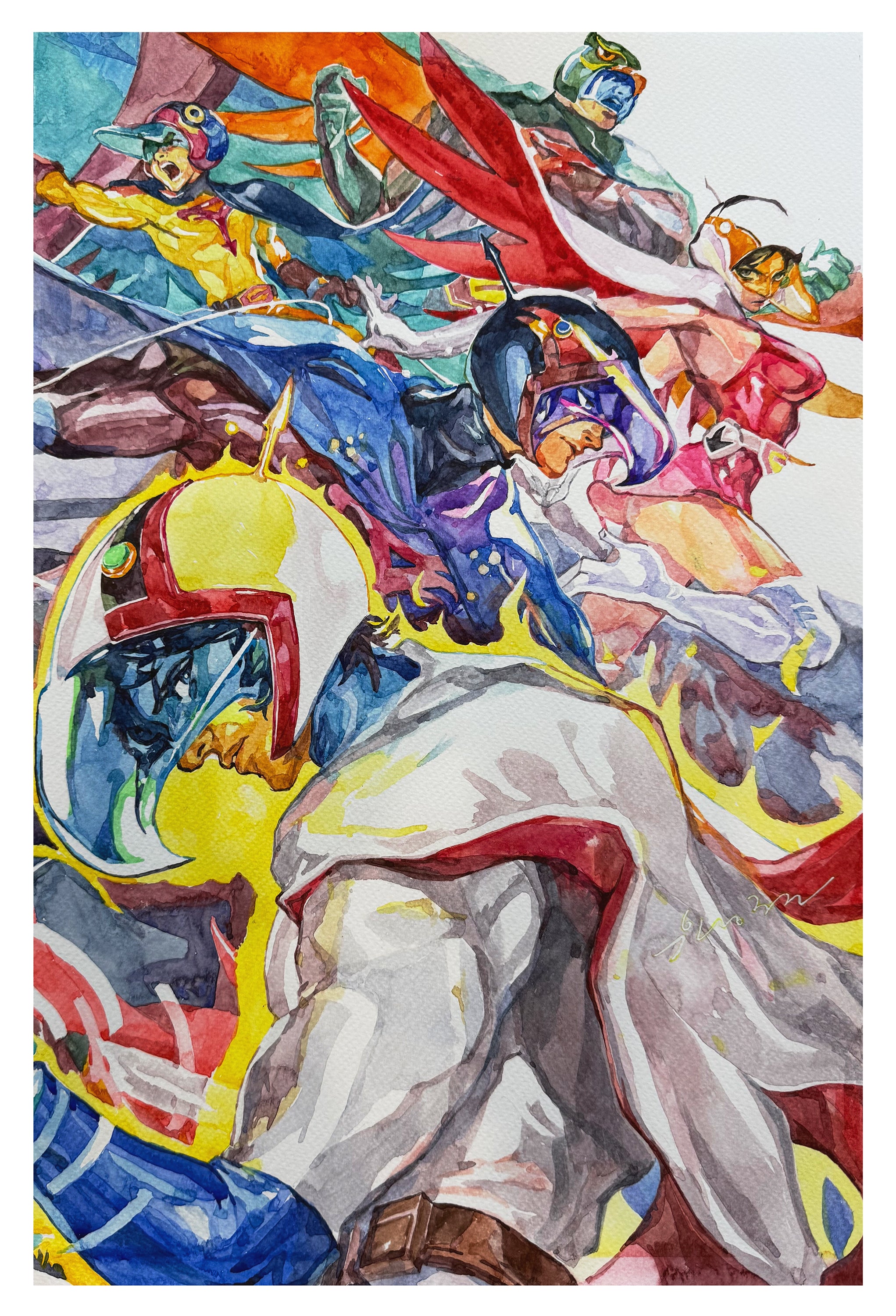 Sunghan Yune Original Art Gatchaman Wraparound Double Cover (2 Pieces)