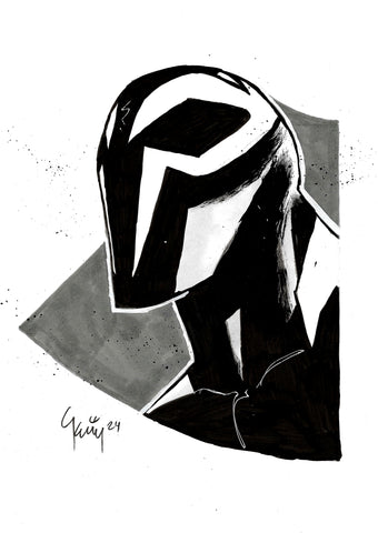 George Kambadais Original Art Spider-Man 2099 Headshot