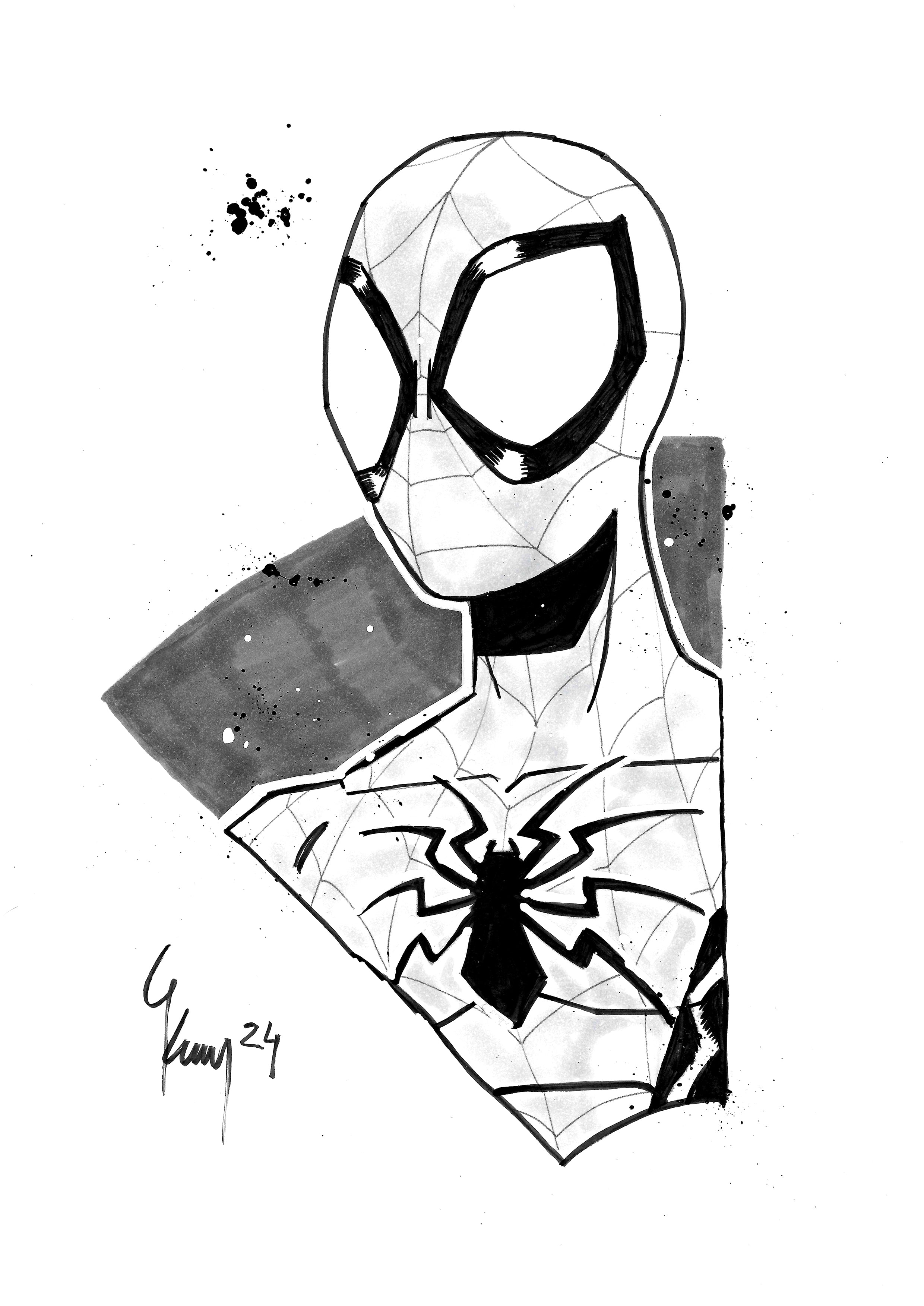 George Kambadais Original Art Amazing Spider-Man A4 Headshot