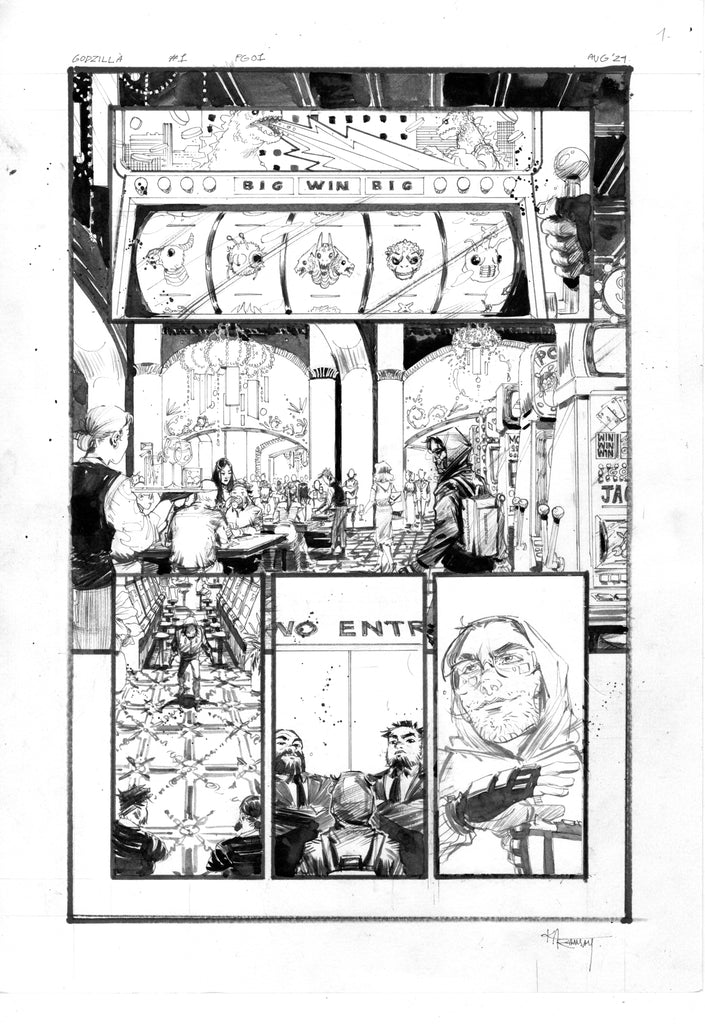 Kelsey Ramsay Original Art Godzilla: Heist #1 Page 1 Comic Art