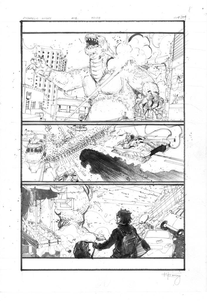 Kelsey Ramsay Original Art Godzilla: Heist #1 Page 8 Comic Art