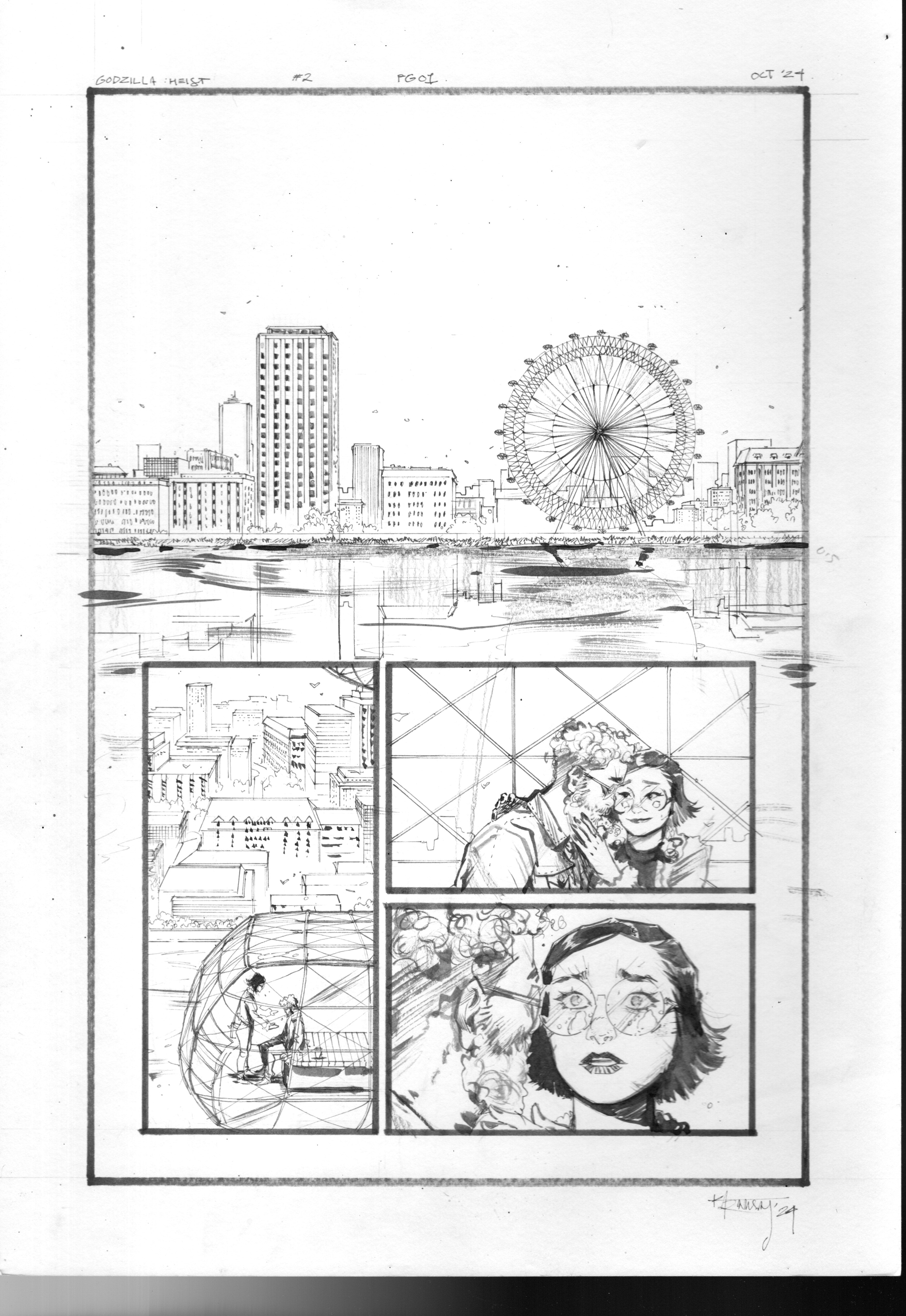 Kelsey Ramsay Original Art Godzilla: Heist #2 Page 1