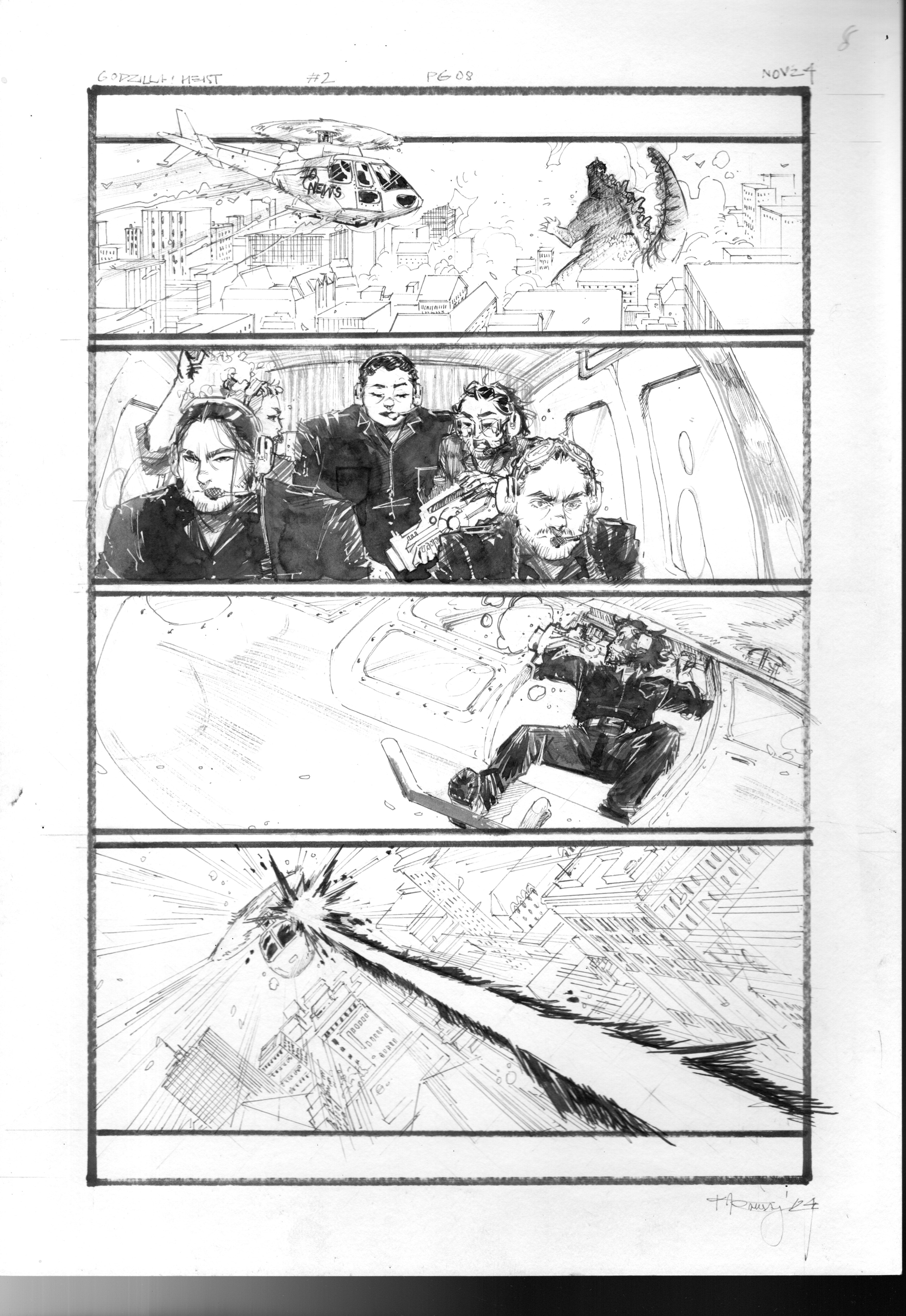 Kelsey Ramsay Original Art Godzilla: Heist #2 Page 8