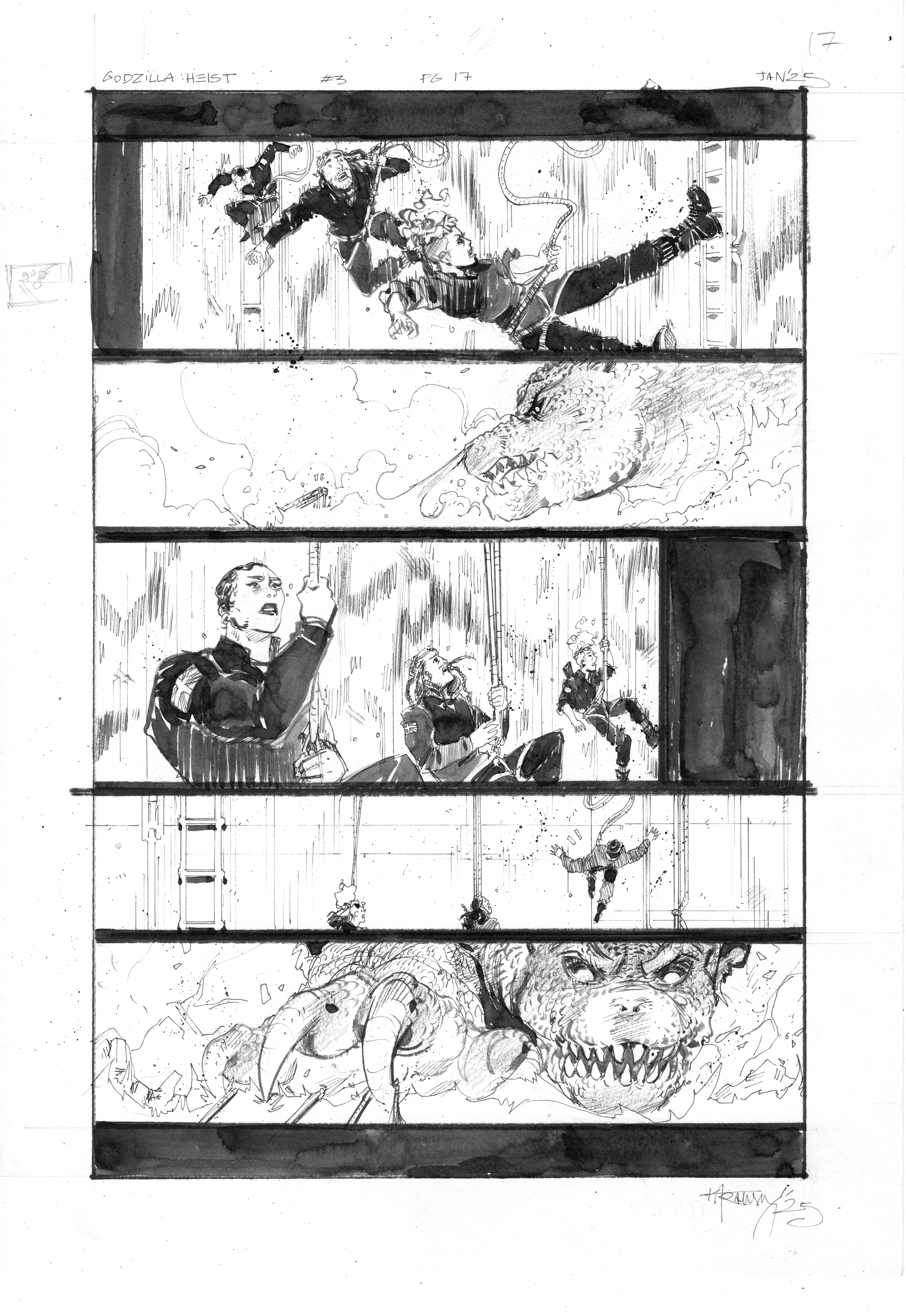 Kelsey Ramsay Original Art Godzilla: Heist #3 Page 17