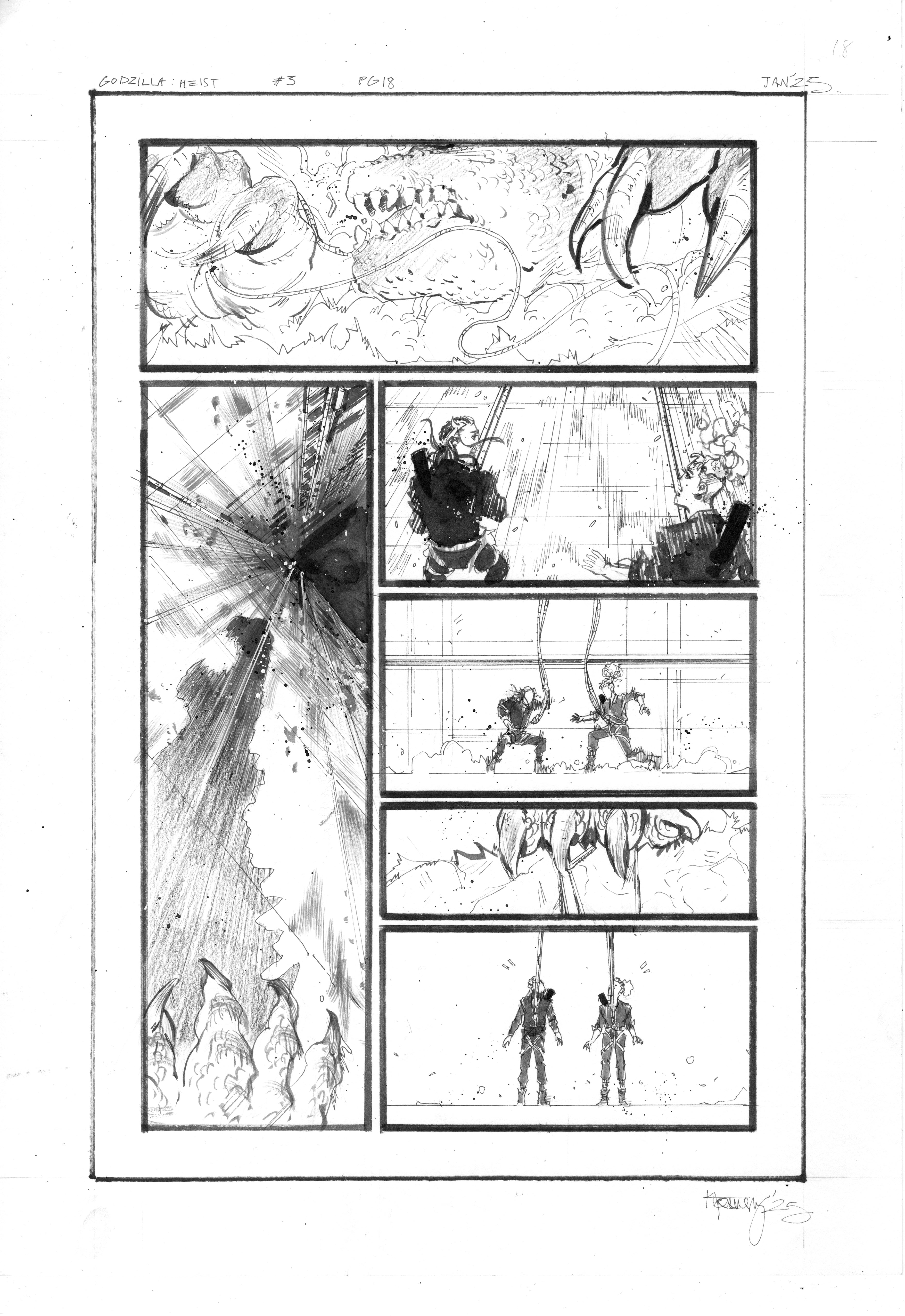 Kelsey Ramsay Original Art Godzilla: Heist #3 Page 18