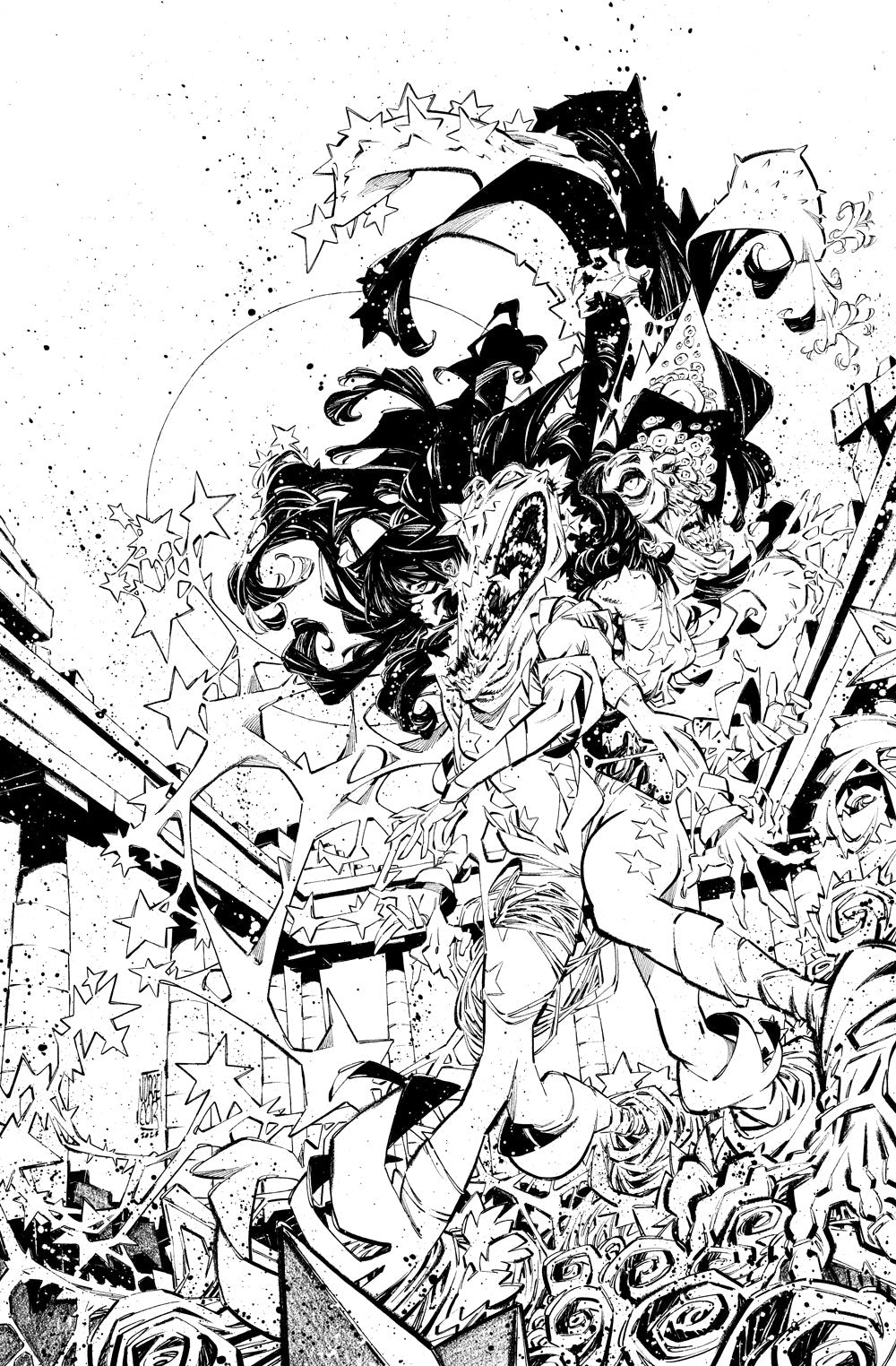Jorge Corona Original Art Knight Terrors: Titans #2 Cover