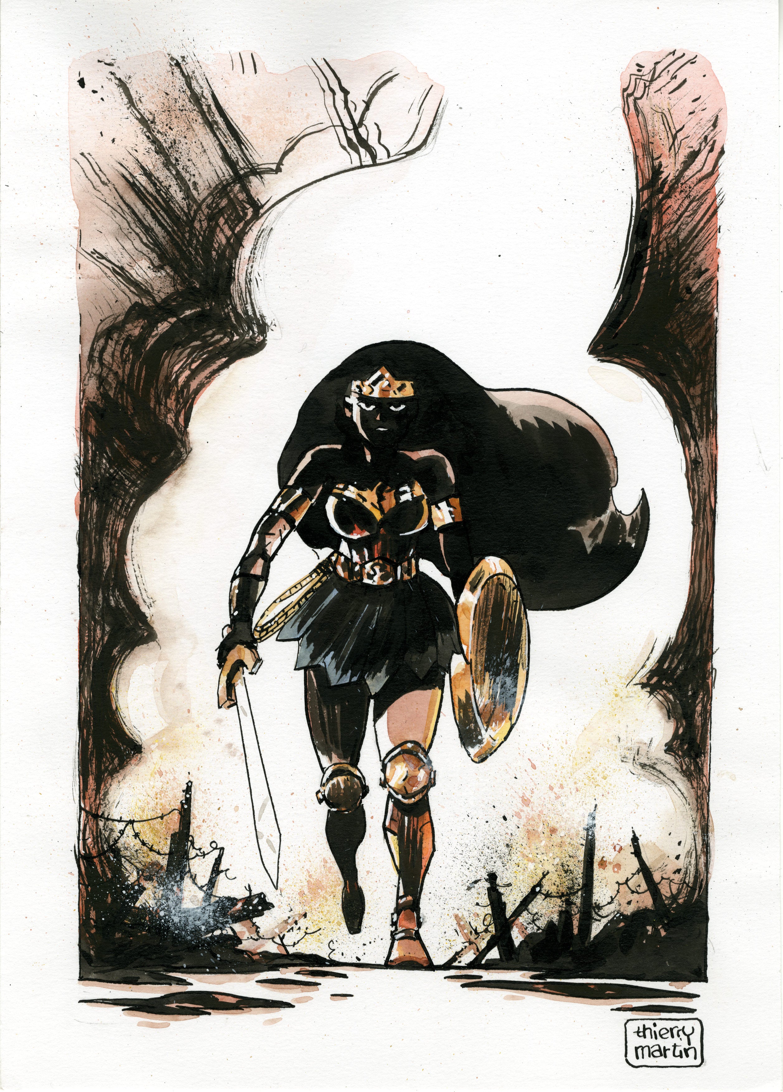 Thierry Martin Original Art Wonder Woman Illustration