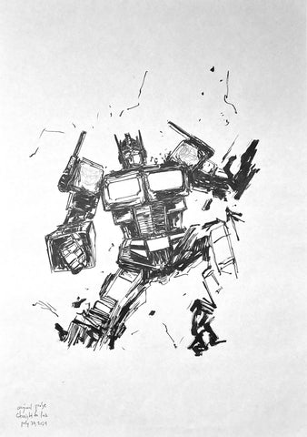 Viktor Farro Original Art Optimus Prime Transformers A3 Illustration Study