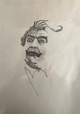 Viktor Farro Original Art Joker A3 Ink Study Illustration
