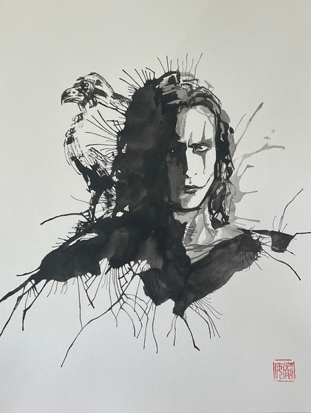 David Mack Original Art The Crow, in Memory of Brandon Lee Tribute 5 2026
