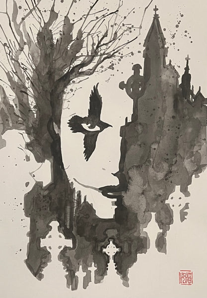 David Mack Original Art The Crow, in Memory of Brandon Lee Tribute 2 2026