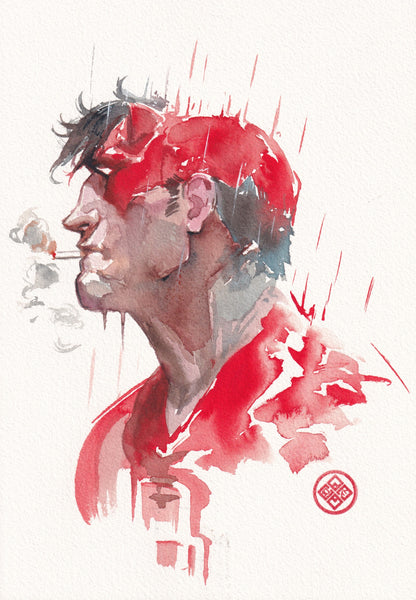 Ito Original Art Daredevil Smoking Illustration