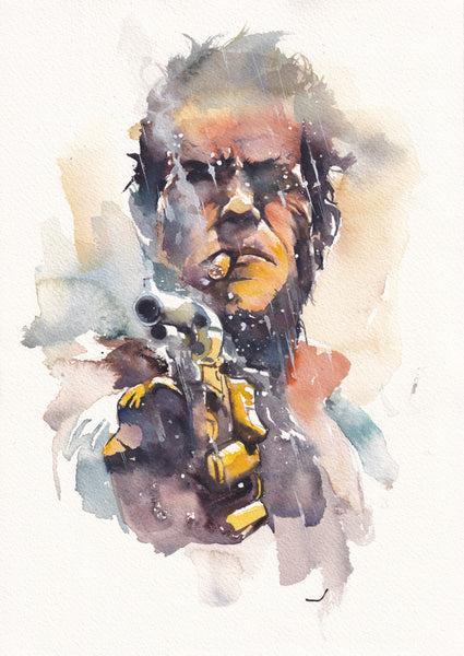 Ito Original Art Clint Eastwood Illustration