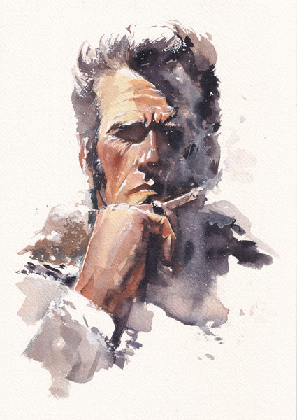Ito Original Art Clint Eastwood Illustration