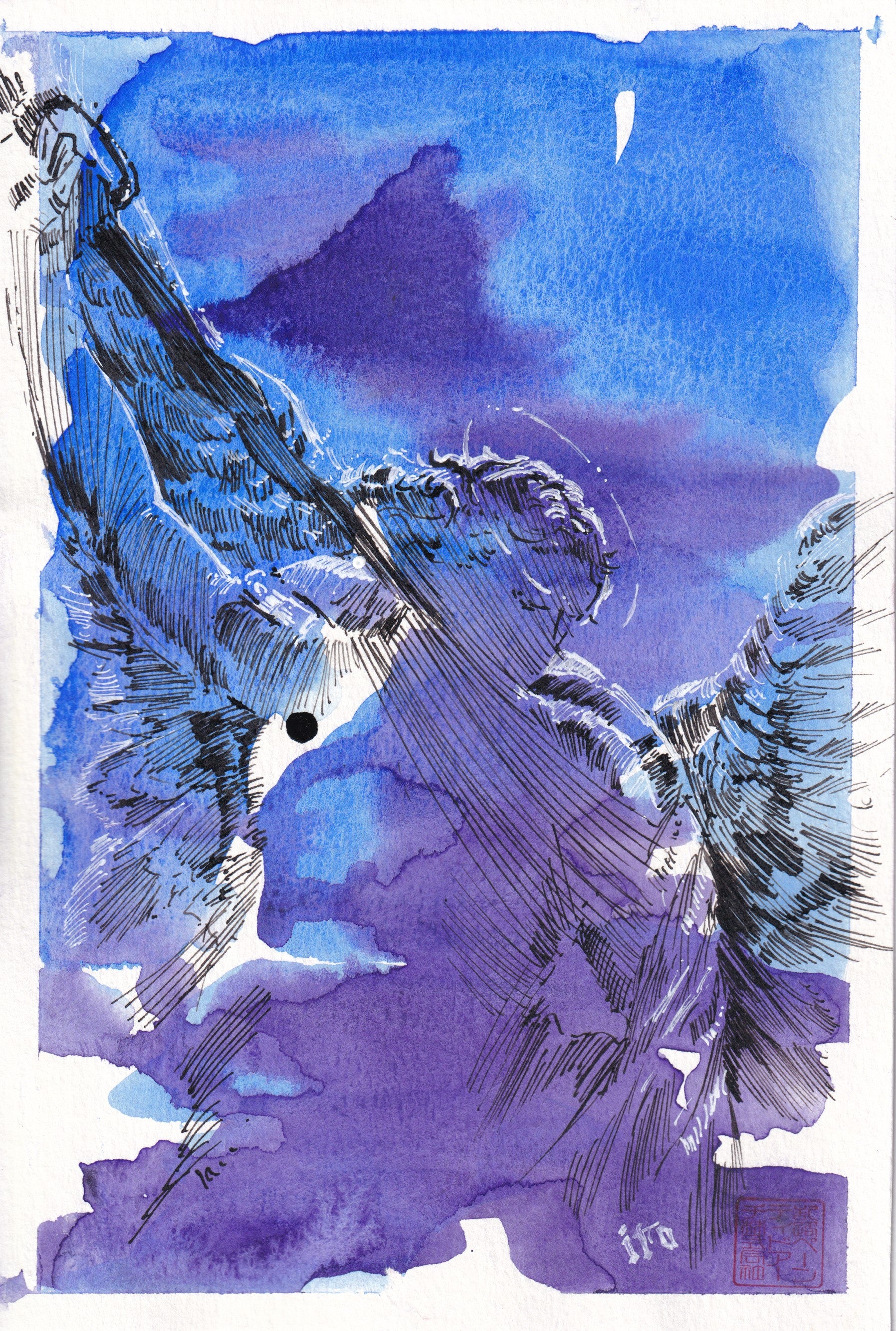 Ito Original Art Watercolour Sketch 2