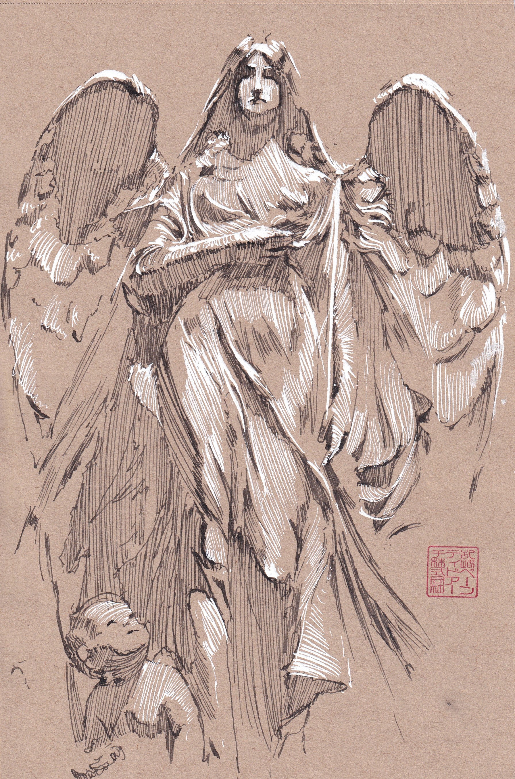 Ito Original Art Angel Sketch