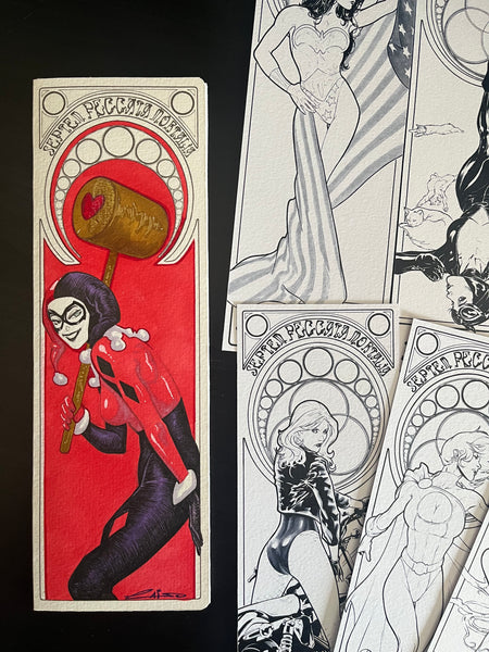 Emilio Laiso Original Art Harley Quinn Portfolio Blank Cover Art (includes full portfolio prints inside)