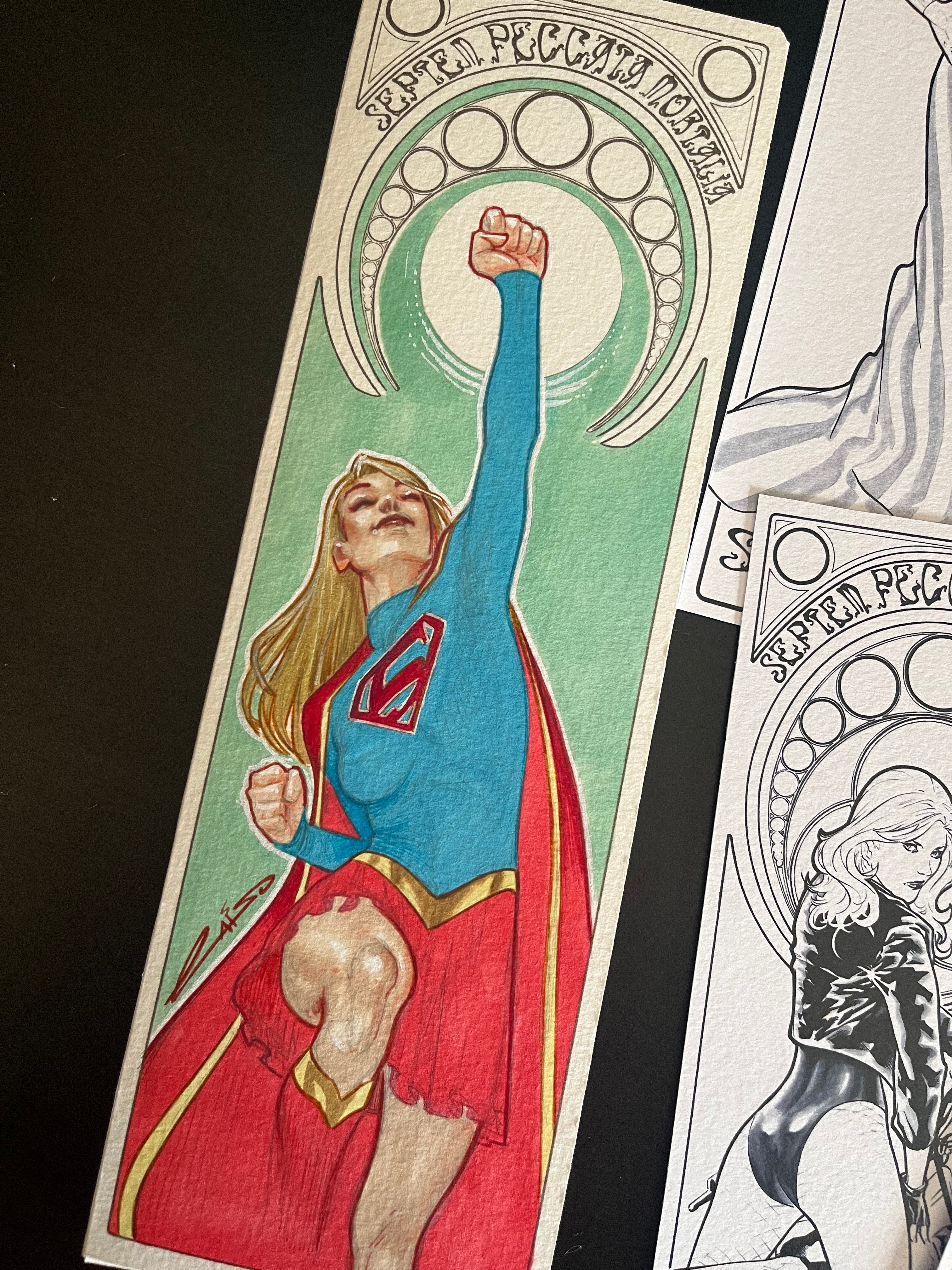 Emilio Laiso Original Art Supergirl Portfolio Blank Cover Art (includes full portfolio prints inside)