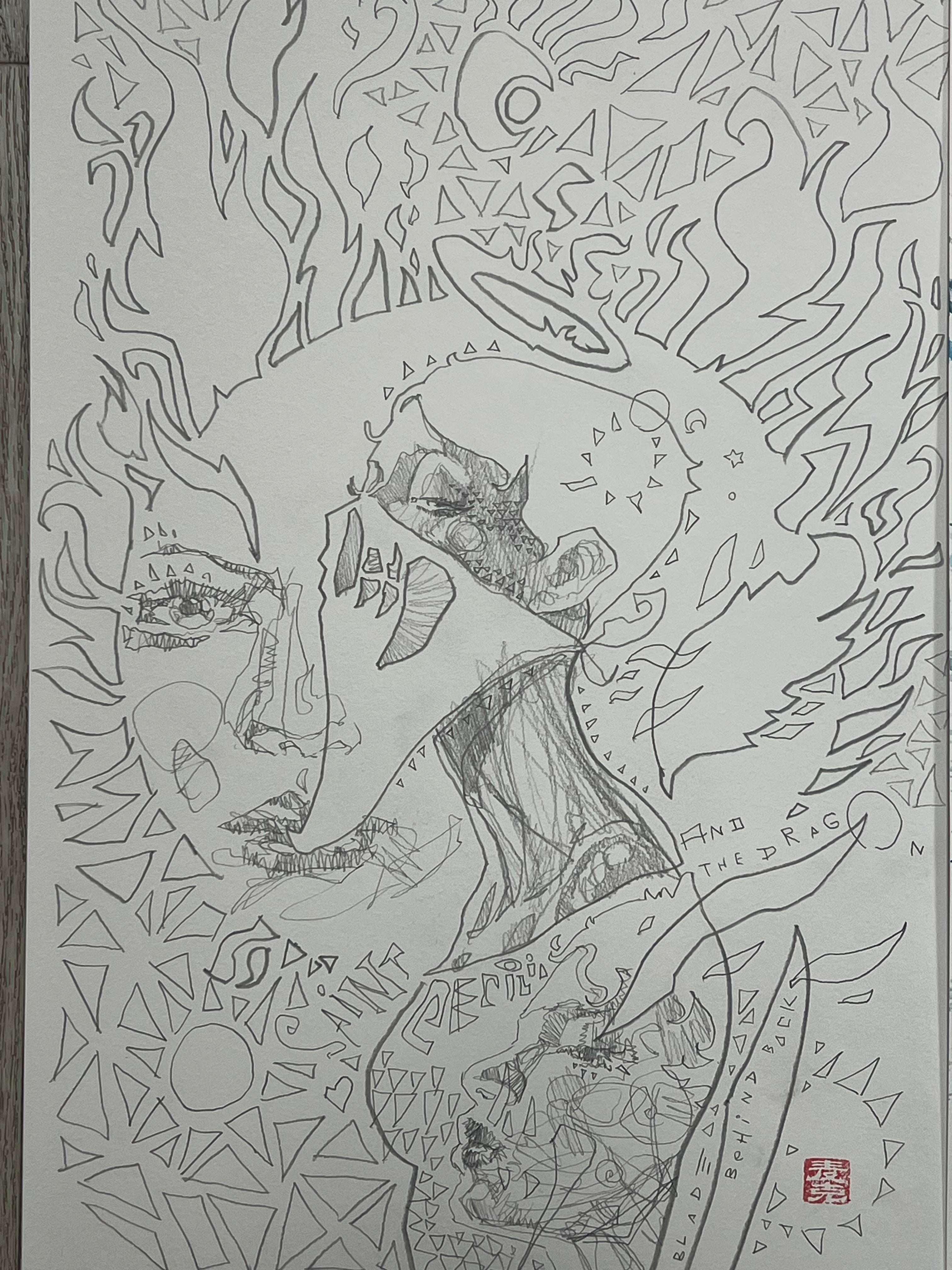 David Mack Original Art Fall of the House of Slaughter #1 Pencil Prelim