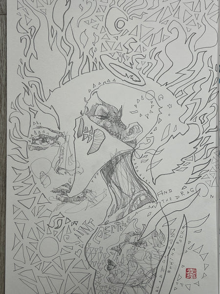 David Mack Original Art Fall of the House of Slaughter #1 Pencil Prelim