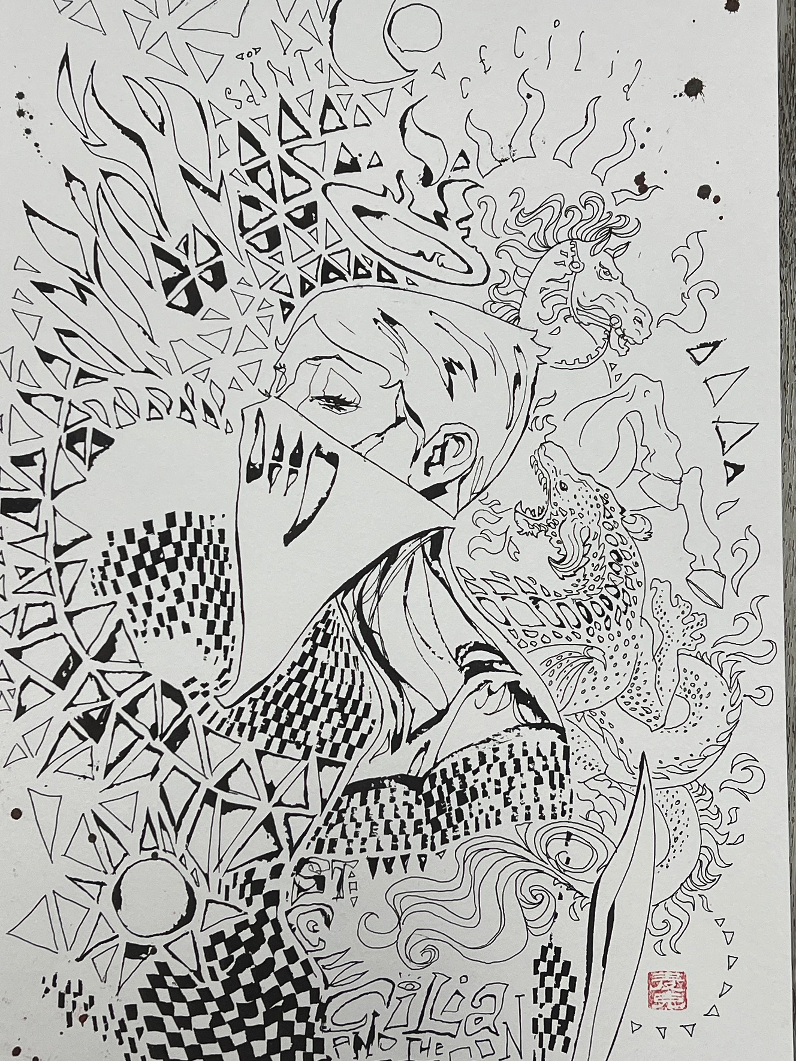 David Mack Original Art Fall of the House of Slaughter #1 Ink Published Cover