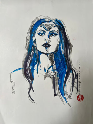 Zu Orzu Original Art Wonder Woman A4 Illustration