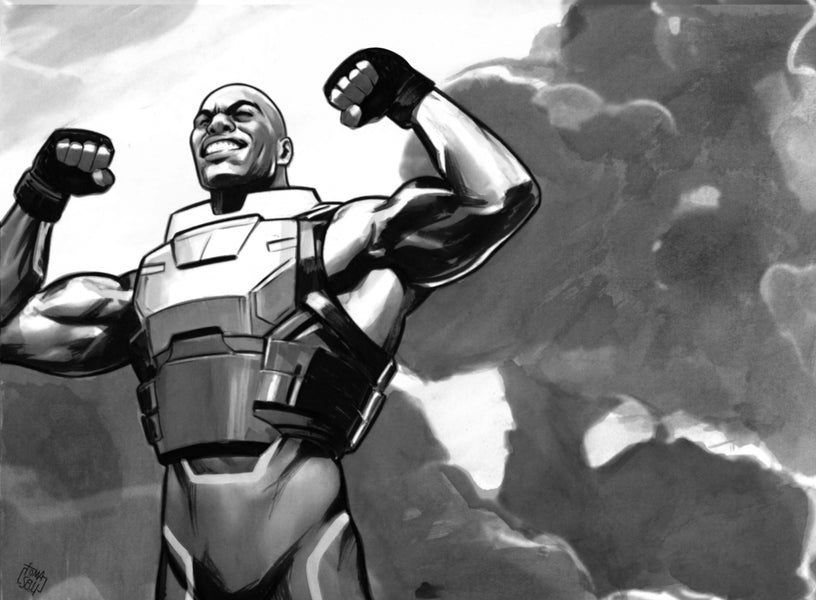 Francesco Tomaselli Original Art Overpower Black Samson Invincible Published Card Art