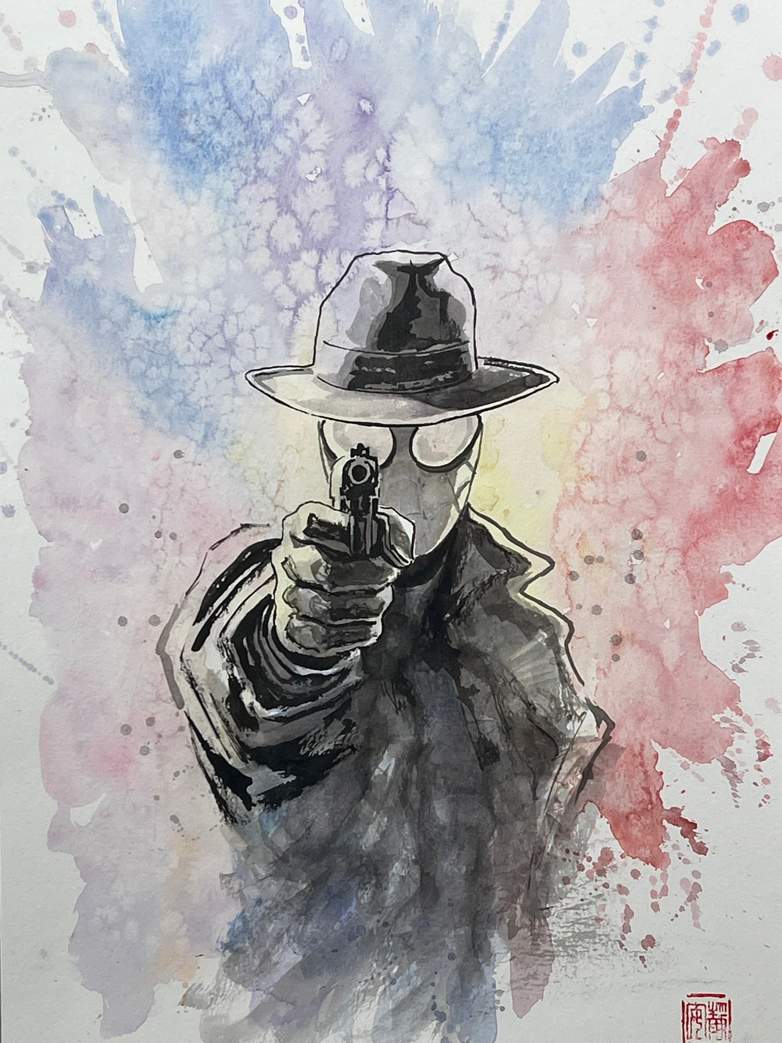 David Mack Original Art Spider-Man Noir #1 Cover (includes 3 pieces of original art - see more photos)