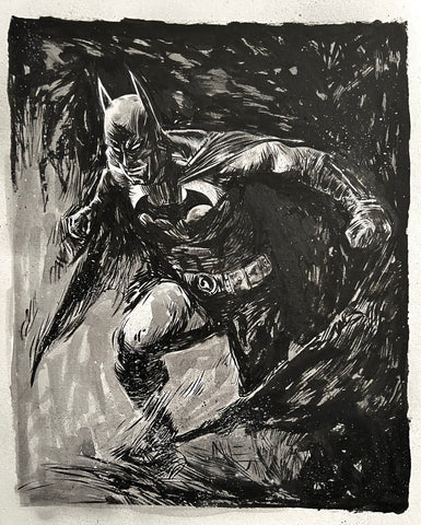 Viktor Farro Original Art Batman Ink and Wash Shadows Illustration