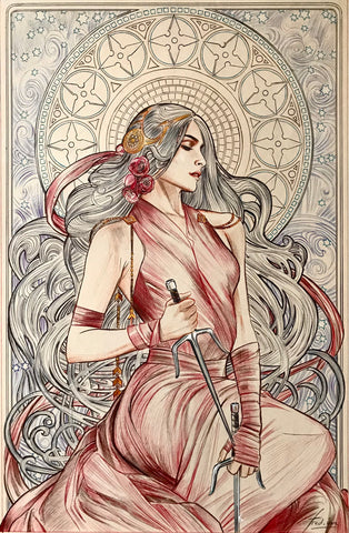 Fred Ian Original Art Elektra Art Nouveau Collection