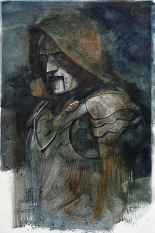 Alex Maleev Original Art Doctor Doom Water Mixable Oil Painting