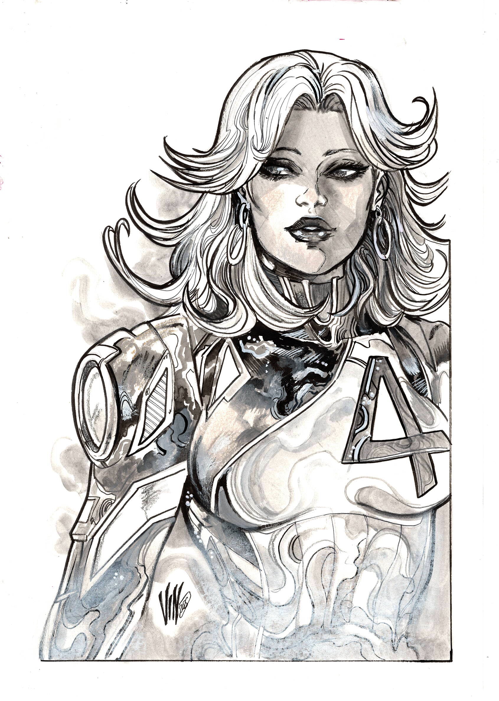 Vincenzo Riccardi Original Art Sue Storm Fantastic Four Illustration