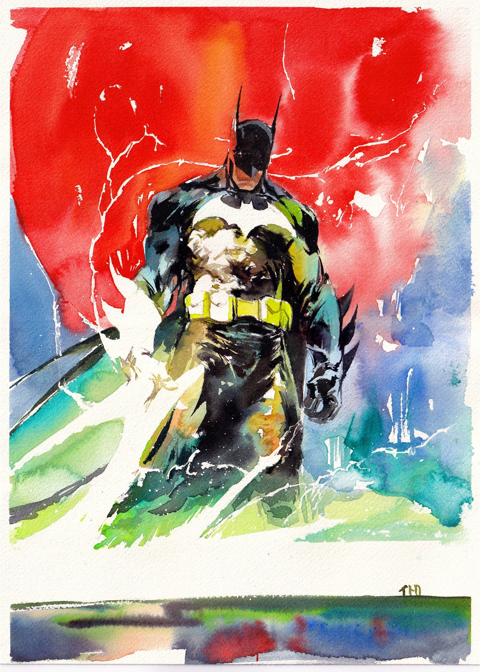 Ito Original Art Batman Illustration