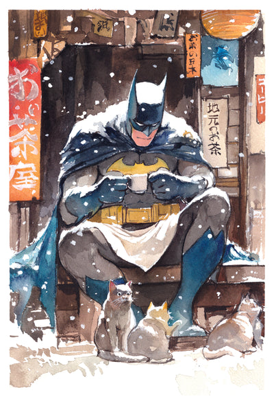Ito Batman Coffee Break 12x18” Limited Edition Giclee