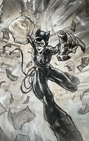 Jon Lam Original Art Catwoman Illustration