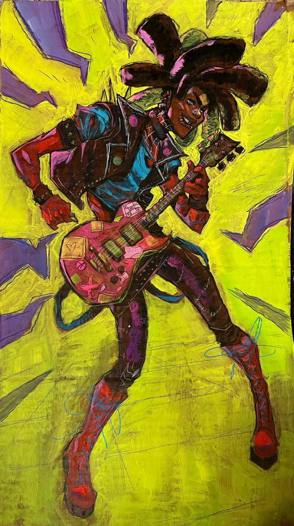 Jon Lam Original Art Spider-Punk Illustration Comic Art