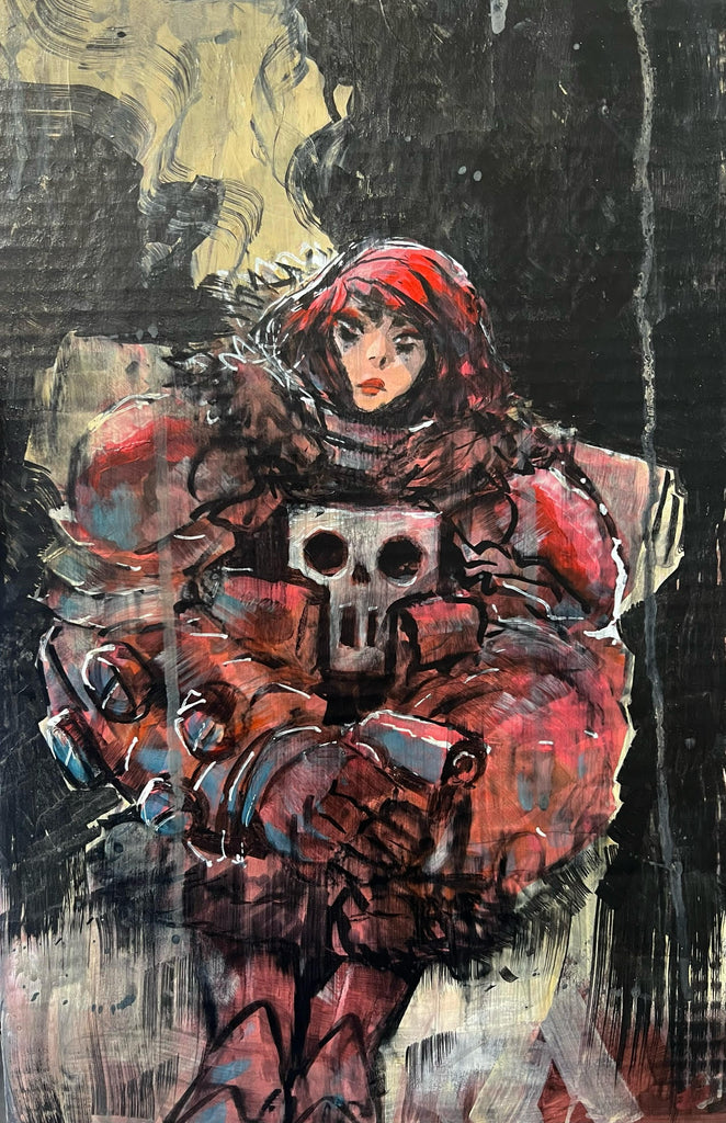 Jon Lam Original Art Skull Girl Illustration Comic Art