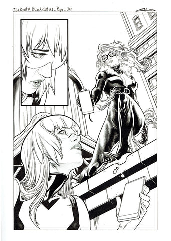 Emilio Laiso Original Art Jackpot and Black Cat #1 Page 30 Splash