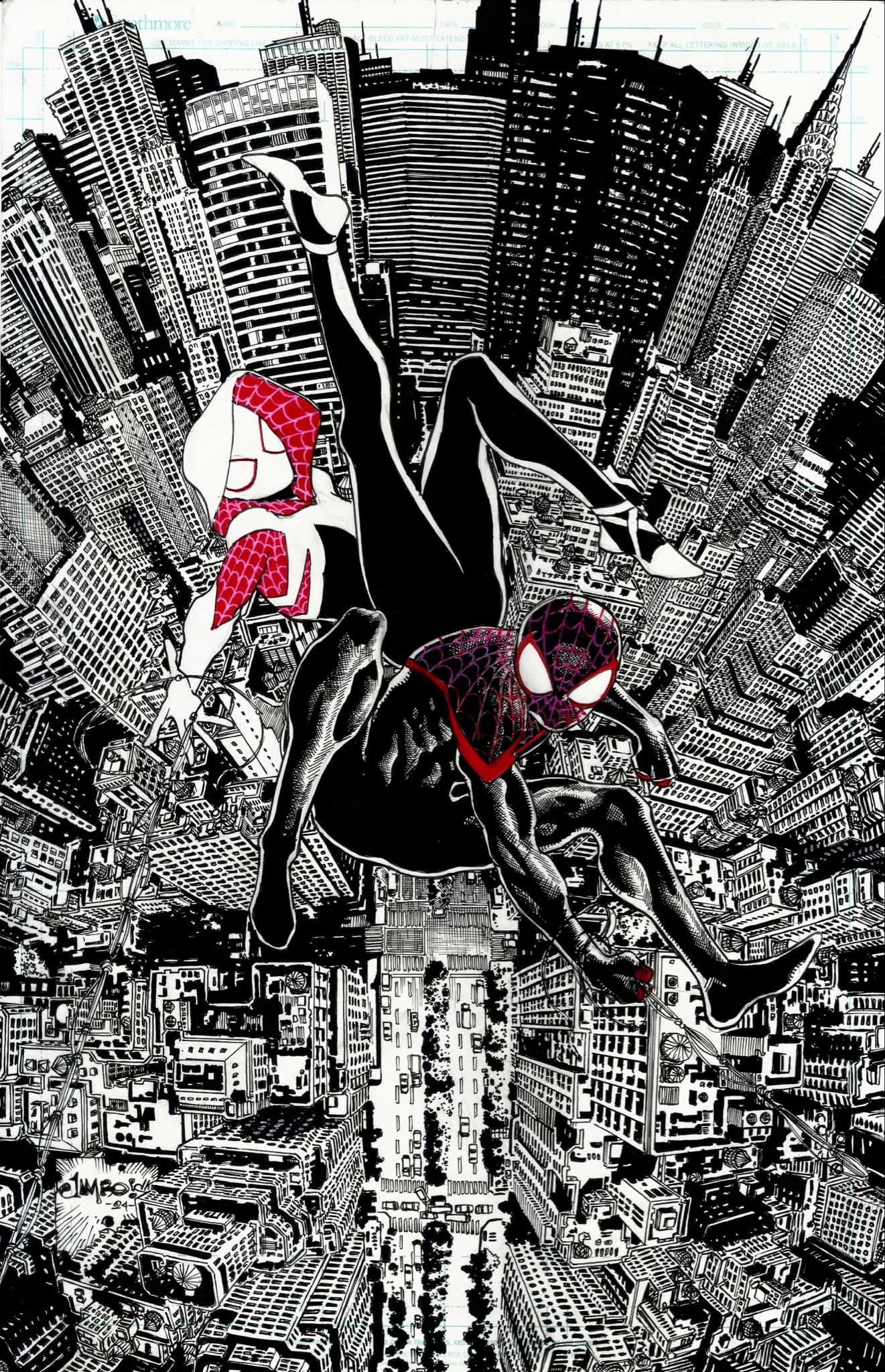 Jimbo Salgado Original Art Spider-Gwen & Miles Morales Illustration