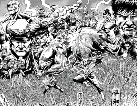 Jimbo Salgado Original Art Street Fighter Wraparound Top Shelf Comic Cover