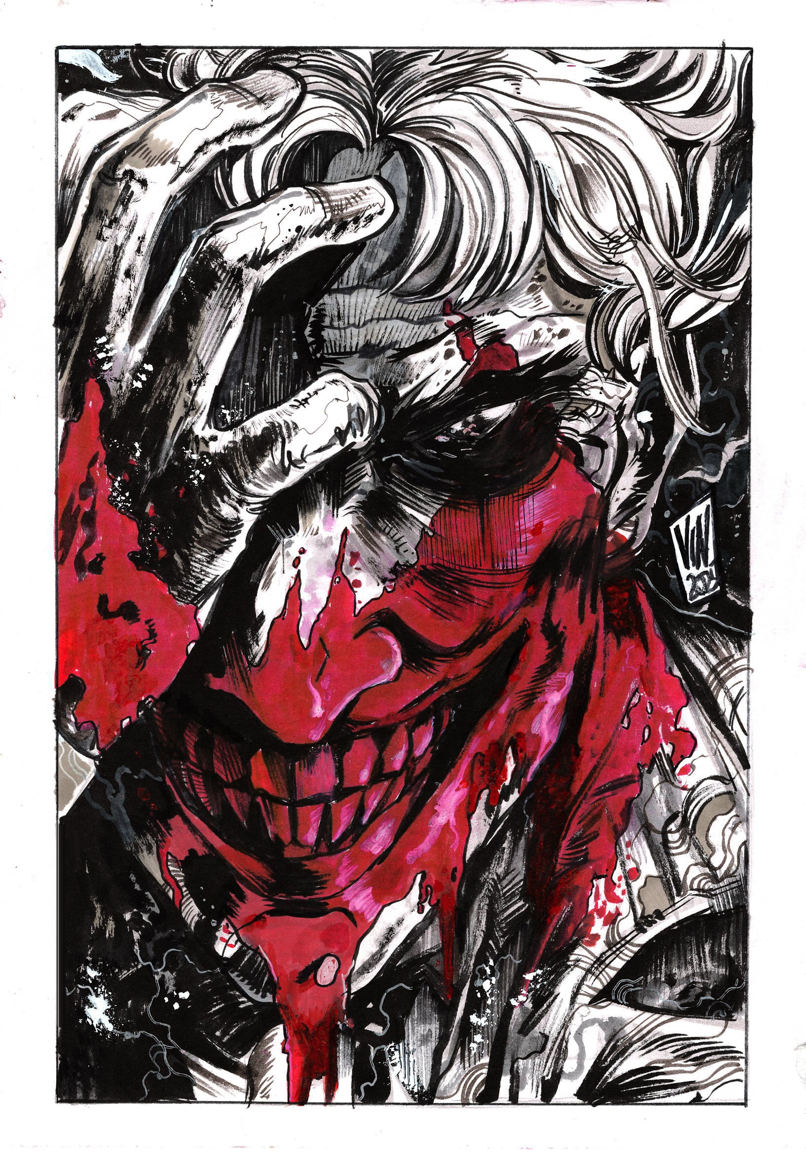 Vincenzo Riccardi Original Art Joker Illustration