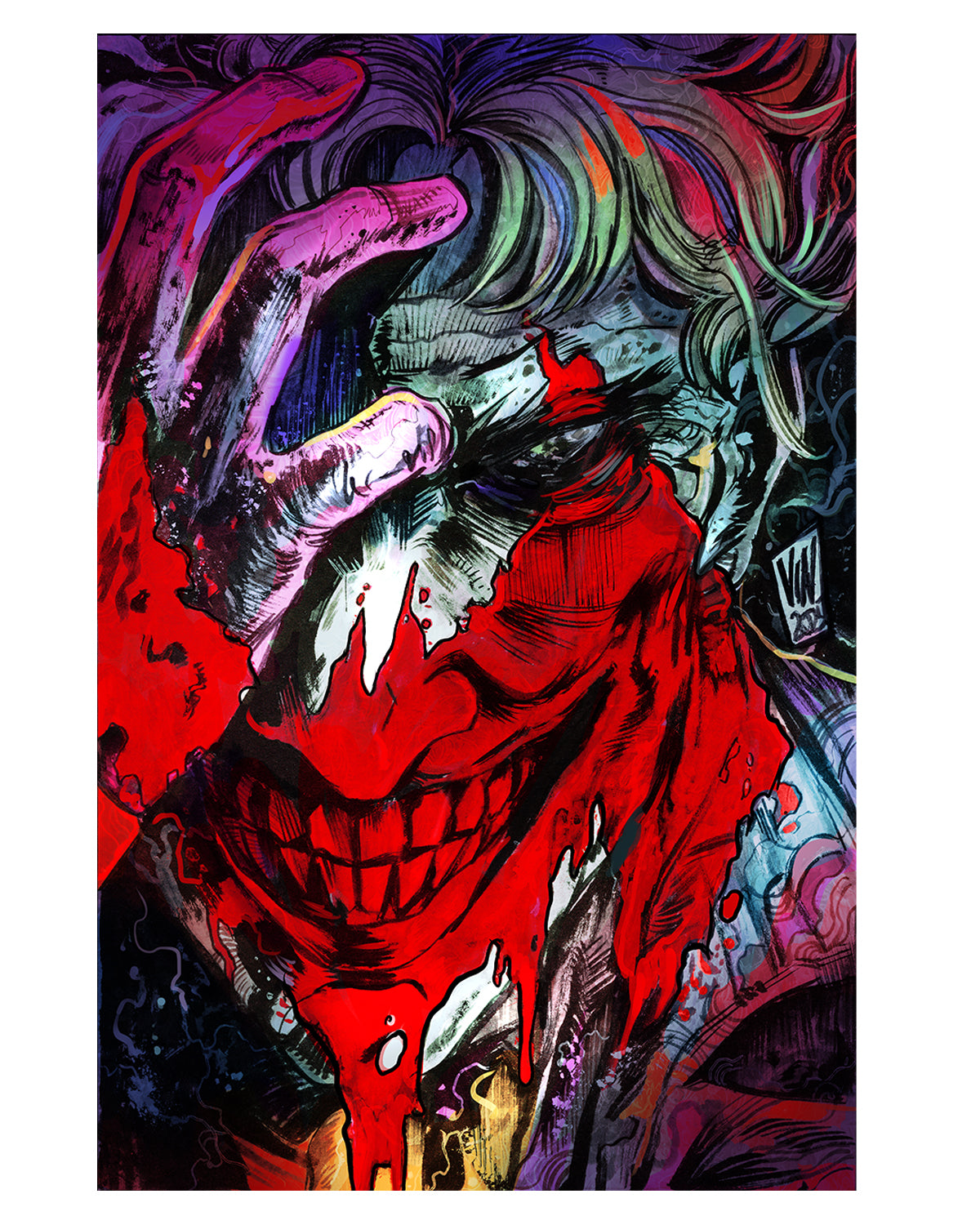Vincenzo Riccardi Original Art Joker Illustration