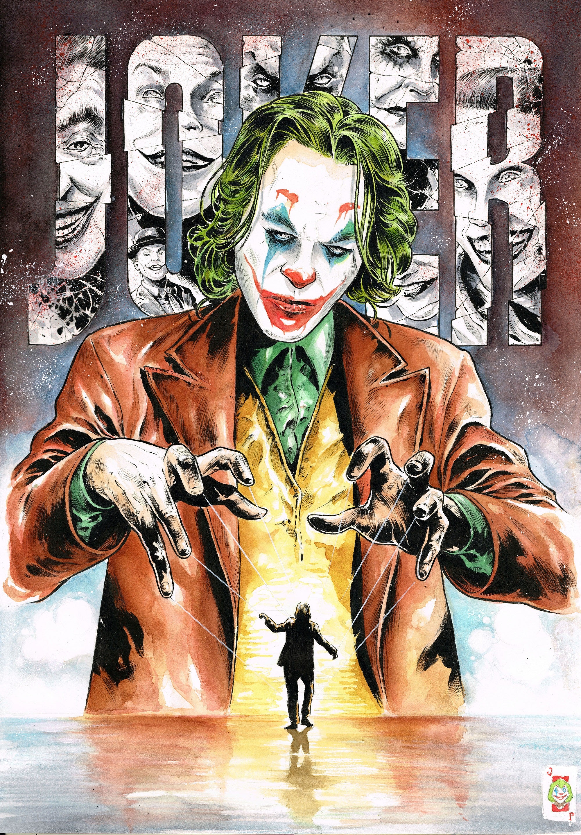 Gianluca Gugliotta Original Art Joker Movie Tribute Illustration