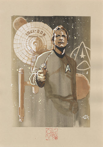 Olivier Vatine Original Art Star Trek Kirk Illustration
