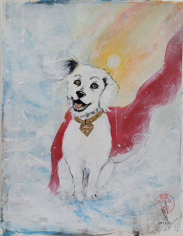 Francesca Fantini Original Art Krypto Superman Illustration