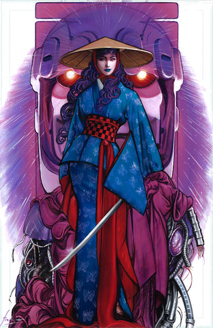 Fred Ian Original Art Belle Epoque Seris: Psylocke Illustration