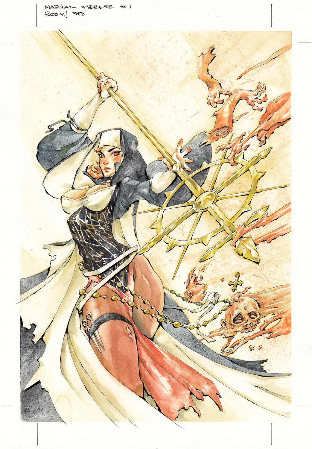 Chuma Hill Original Art Marian Heretic #1 Cover
