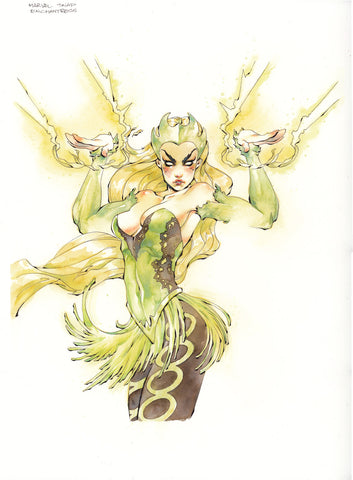 Chuma Hill Original Art Enchantress Marvel SNAP Painted Art