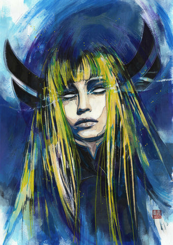 December 12 Advent Calendar Zu Orzu Original Art Magik Illustration